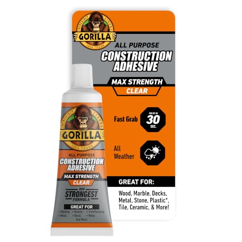 Gorilla Max Strength clear construction adhesive