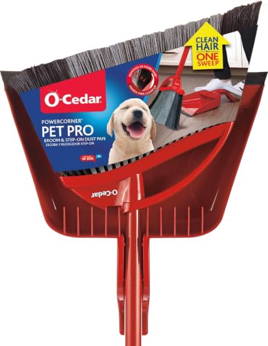 O-Cedar Pet Pro broom with step-on dustpan