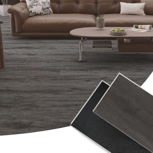 Best Vinyl Click Flooring Brands and Prices (2026 Buyer's Guide) Charcoal black SPC click lock vinyl planks
