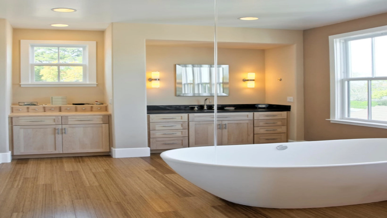 bathrooms with wood flooring