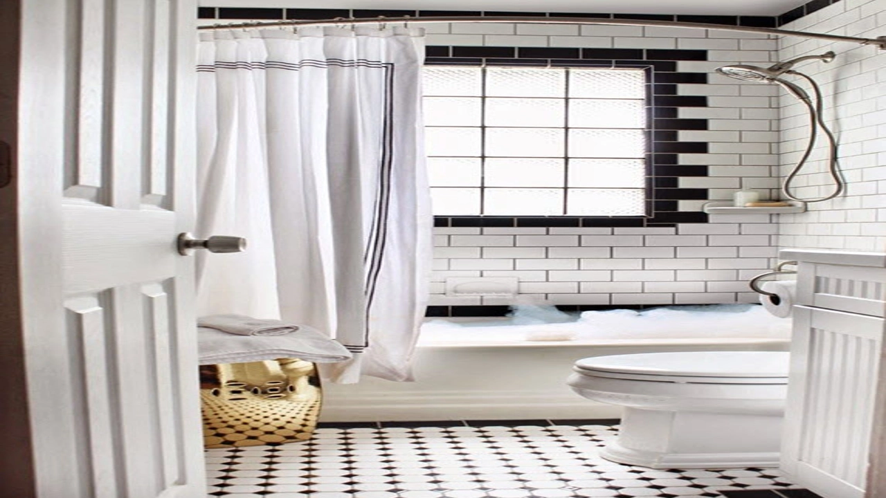 black and white bathroom floor tiles