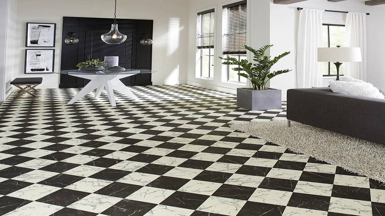 black and white vinyl flooring