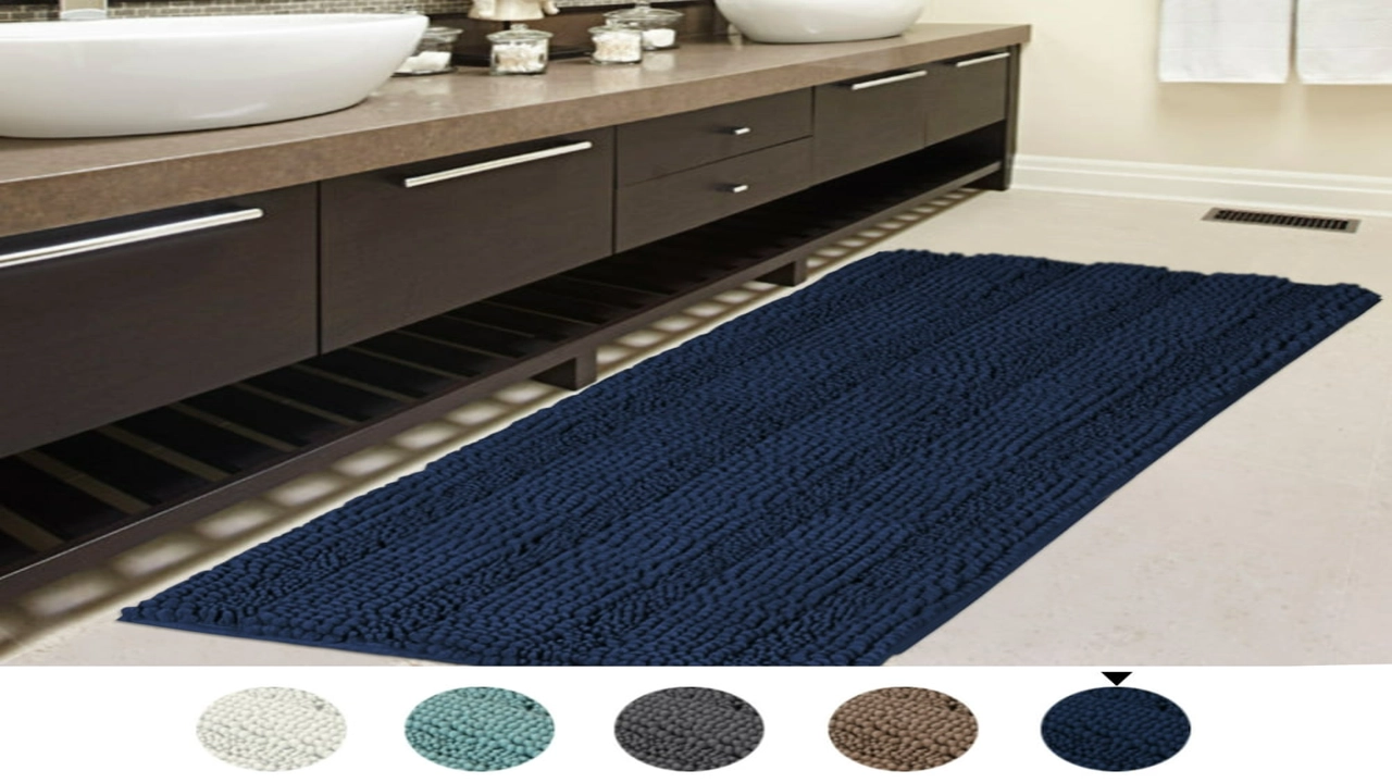 blue bathroom floor mats