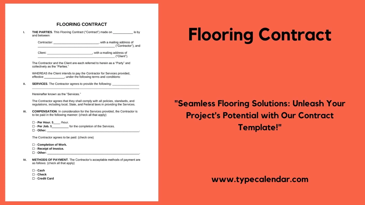 Contractor Vinyl Flooring Install Contract Template