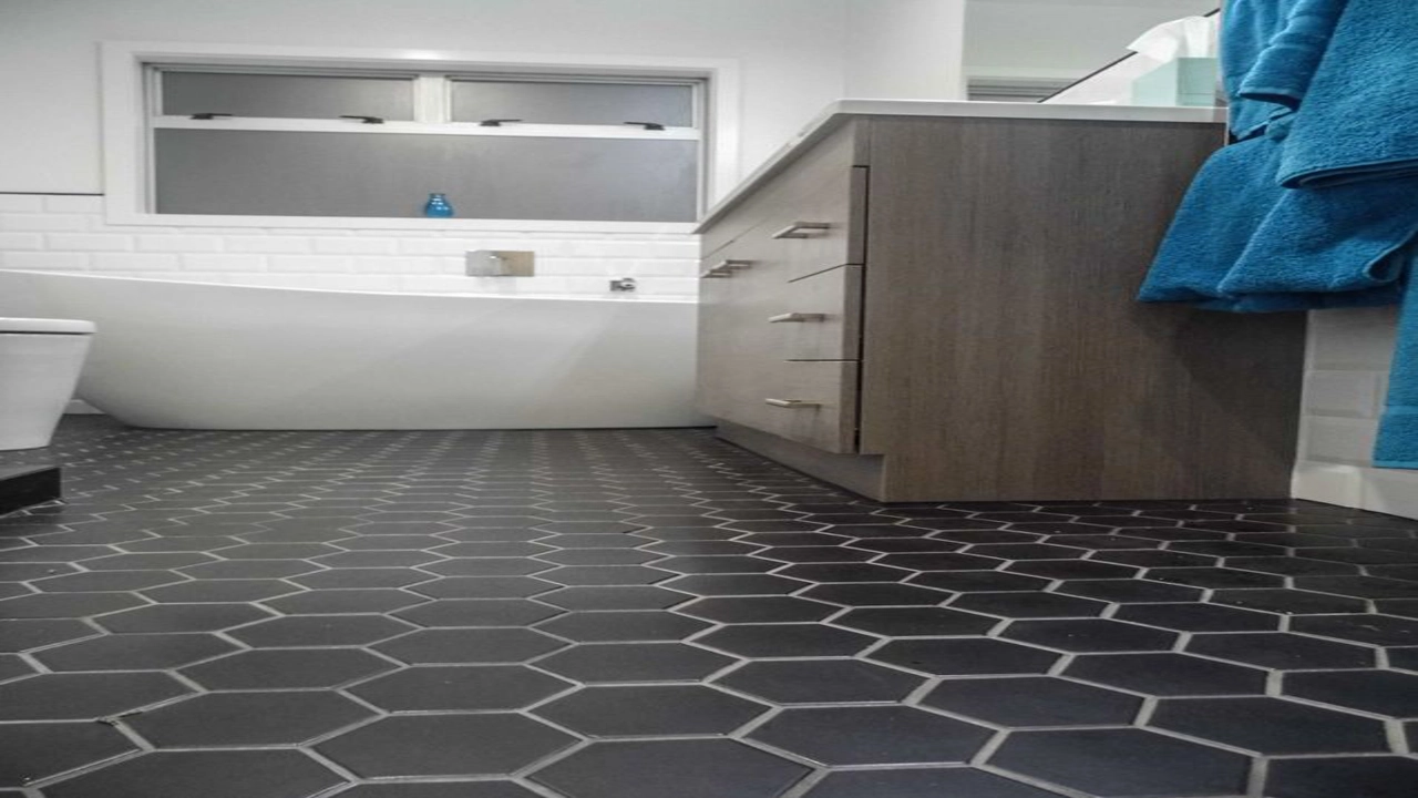 Hexagonal Tiles: Bathroom Floor Transformation