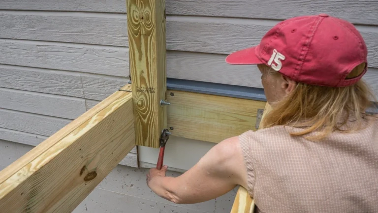 how to attach handrail to post